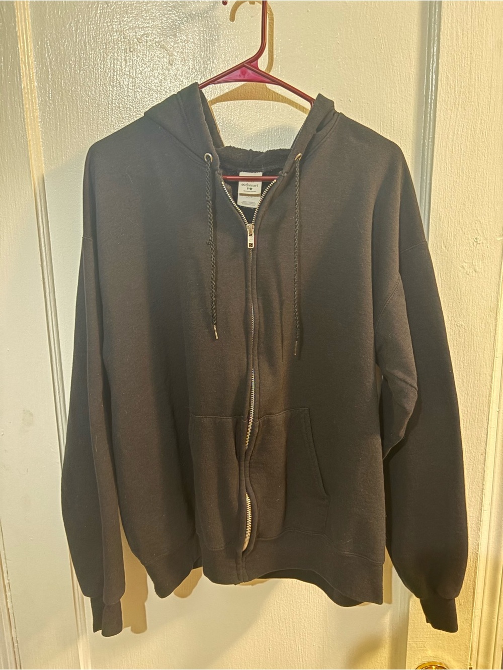 Hanes Black Full-Zip Hooded Sweater